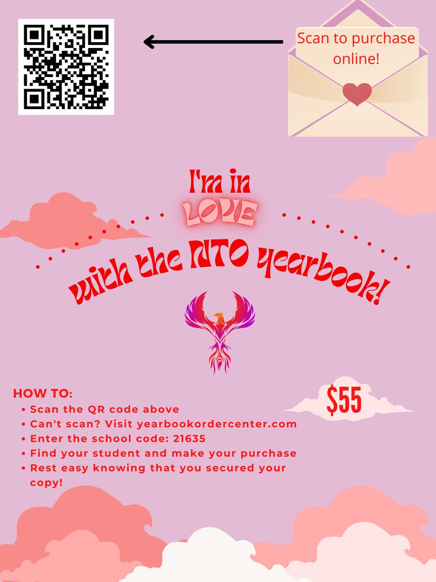 NTO_Yearbook's tweet photo. We're in LOVE with the NTO Yearbook! Have you made your purchase yet? Sales end on April 15th! Scan the QR code below or visit https://t.co/tfsTiHow7b to make your purchase today. Thank you for supporting the #ntoyearbook! #yearbook23 https://t.co/pbKjbKOGw0