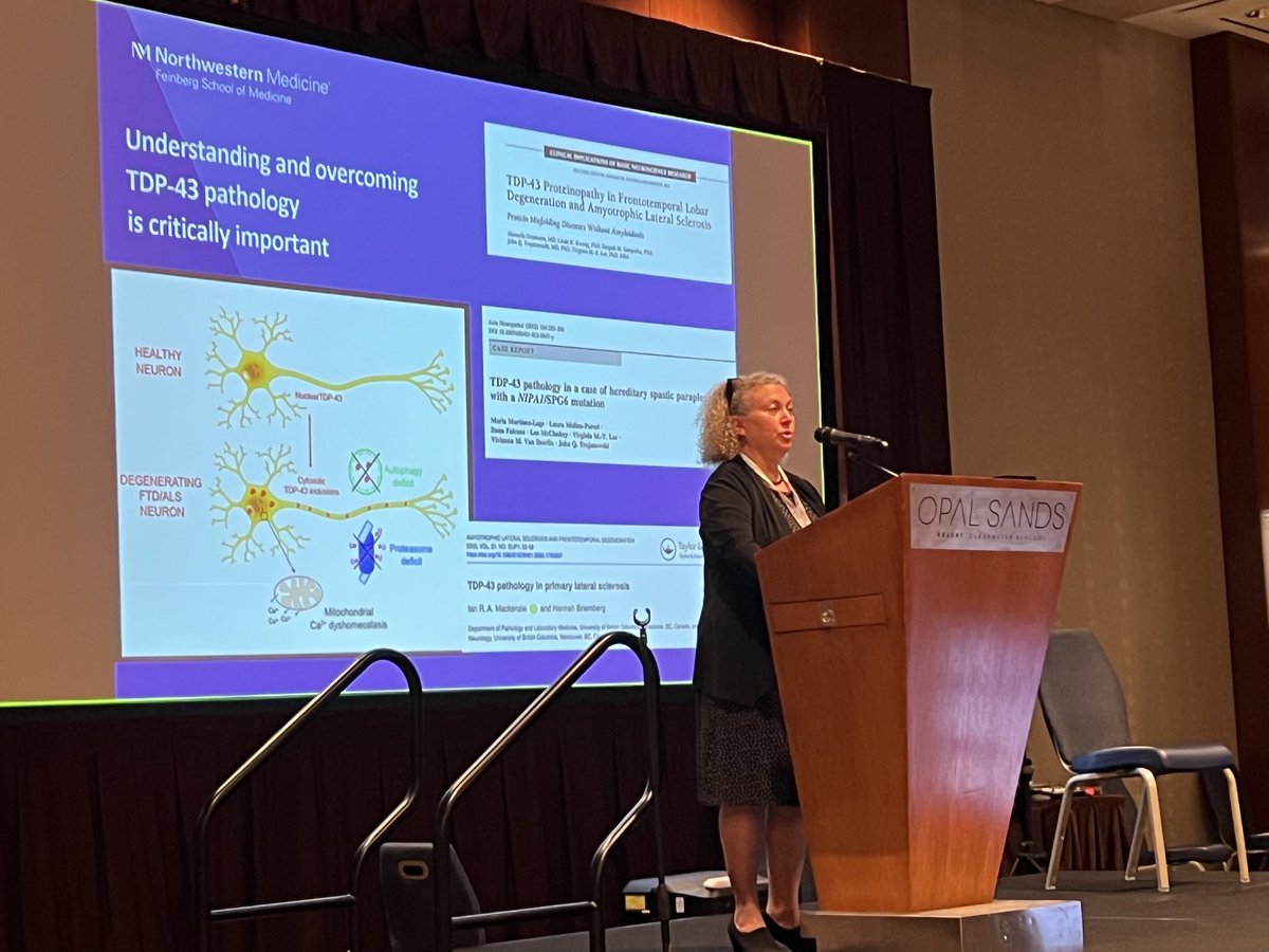 AndreaBackman05's tweet photo. Dr. Ozdinler of the ⁦@LesTurnerALS⁩ Center at ⁦@NorthwesternMed⁩ presenting her work in upper motor neurons in #ALS and TDP-43 pathology. #NEALS22. https://t.co/ttfXbGC6Pc