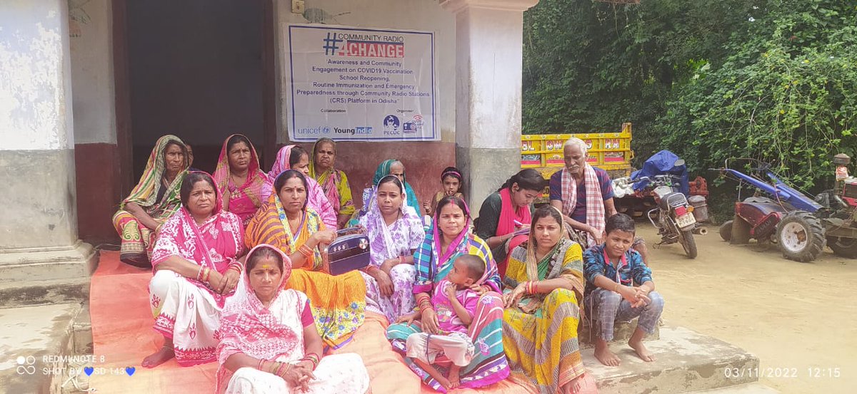 pecuc1's tweet photo. Narrow Cast session  Legal,law, provision  and  punishment of child marriage,  Panchasaranga balarampur, Baliapada on 3rd Nov, 30 people participated. 
#CommunityRadio #CommunityRadio4Change  @youngIndiaIN N.A. Shah Ansari UNICEF India   @CRAIndiaLive @Radhika_Sr1 @MONIKAUNICEF https://t.co/sUhn9CMQdL