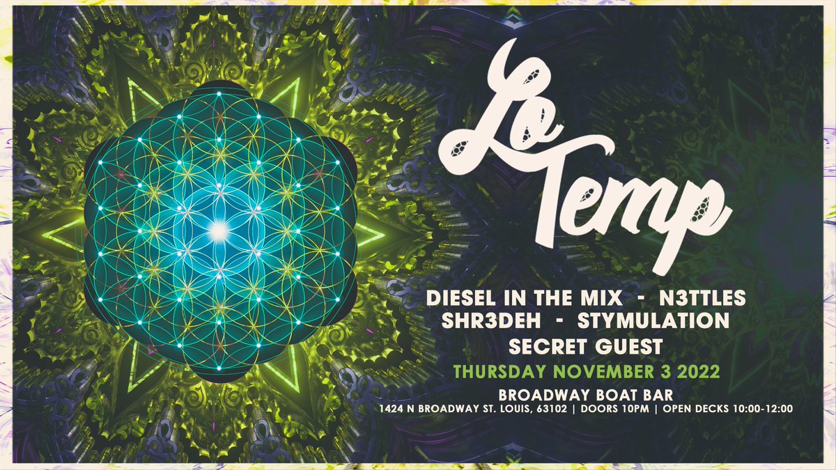 Saint Louis! 🤩
.
We coming in hot tonight for some late night action! Join us after Liquid Stranger at the Broadway Boat Bar! 🥳.
.
Tickets: bit.ly/LoTempSTL 🎟