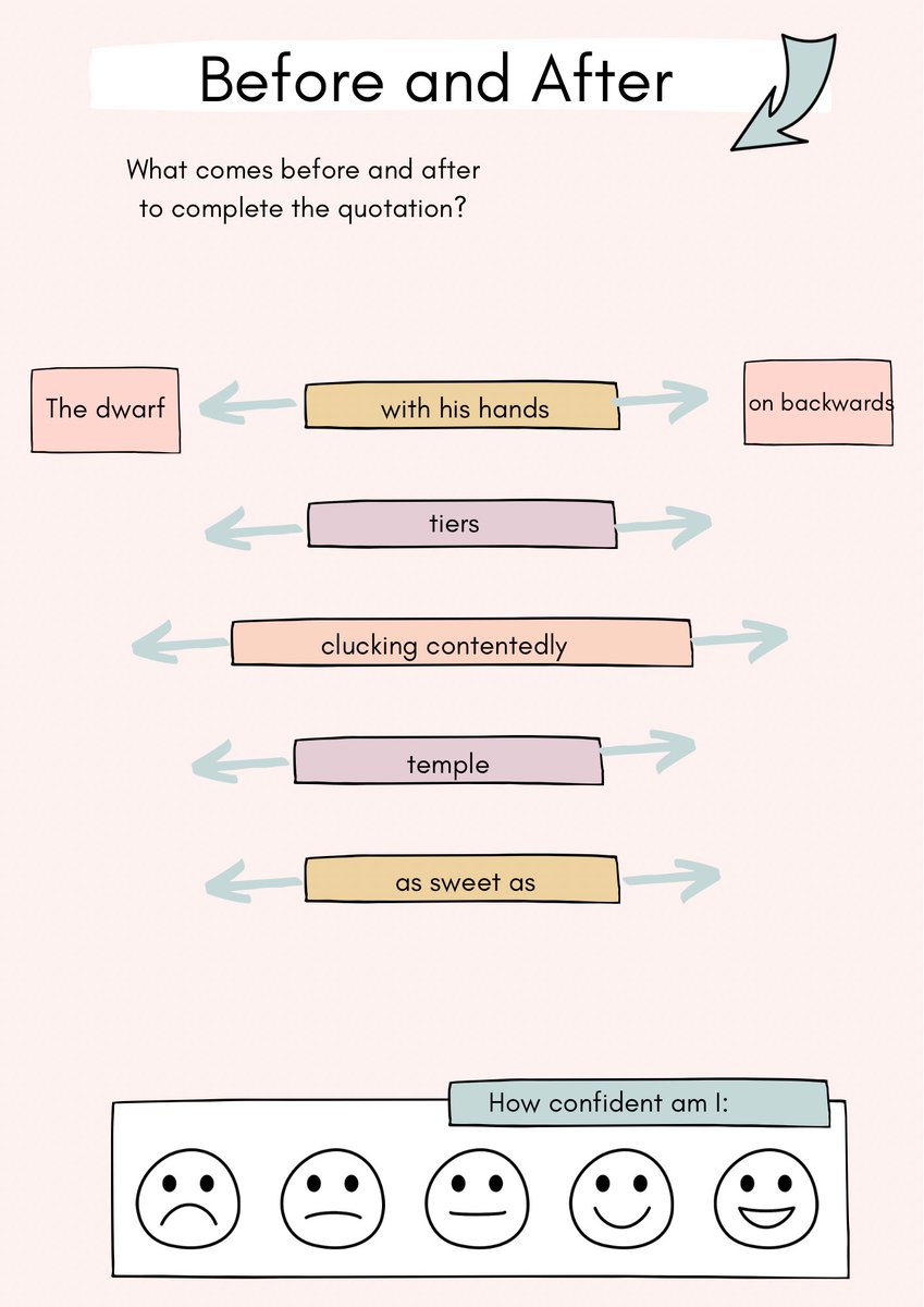 scot_text's tweet image. 👀 Looking for ways to help pupils become quotation confident? 👀 

Try out ‘Before and After’ as a starter or revision game. Pupils could even create their own. 

#Assisi #MacCaig #ScotText #N5English #HEnglish #Retrieval