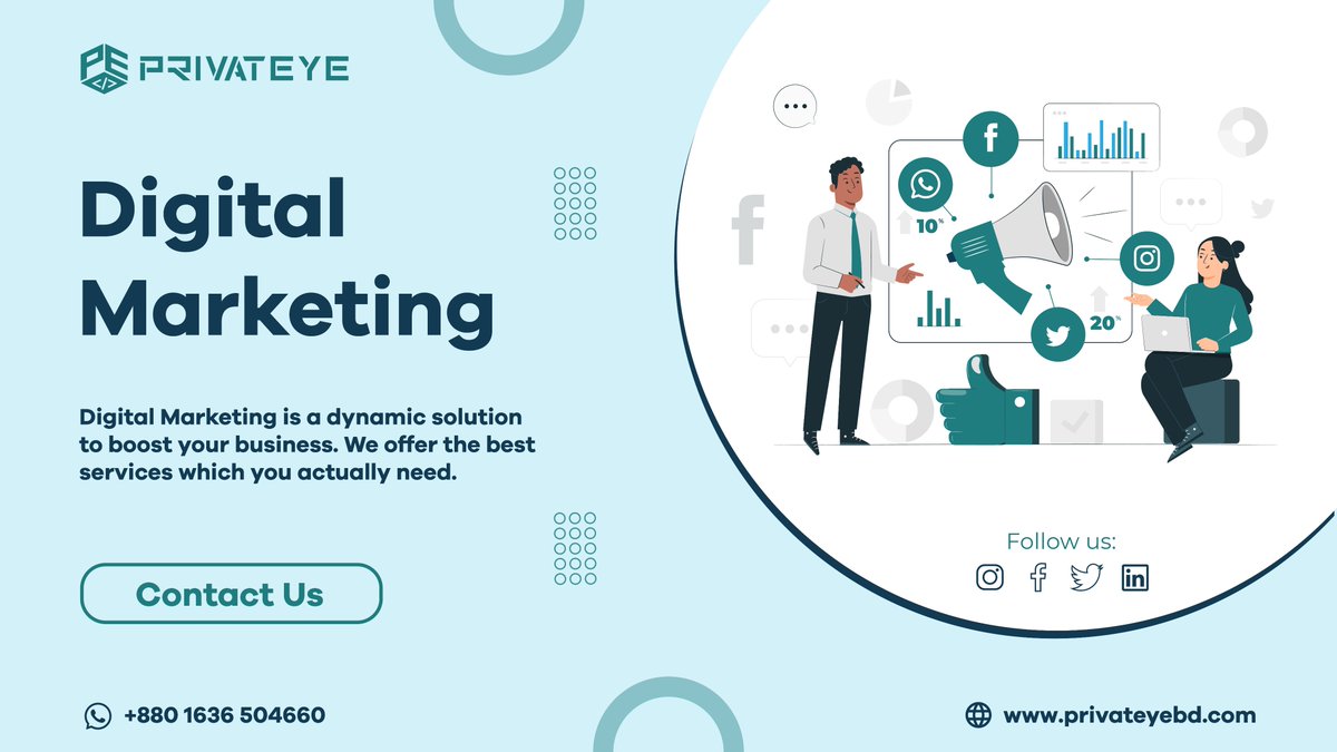 Privateyebd's tweet photo. We are ready to take the challenges for the growth of your business.
#DigitalMarketing
#socialmediaposts
#marketingstrategy
#privateye https://t.co/R7t3dSuiWs