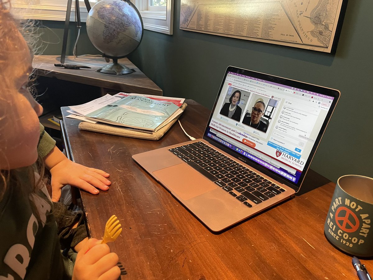Home sick from school, my 4-year-old is by my side learning lessons in medical leadership. It strikes me that these truths can serve her in TK just as they do in my career. Listen to people. Have fun. Lead as you want to be led. #womeninmedicine #sheleadshealthcare #investinher