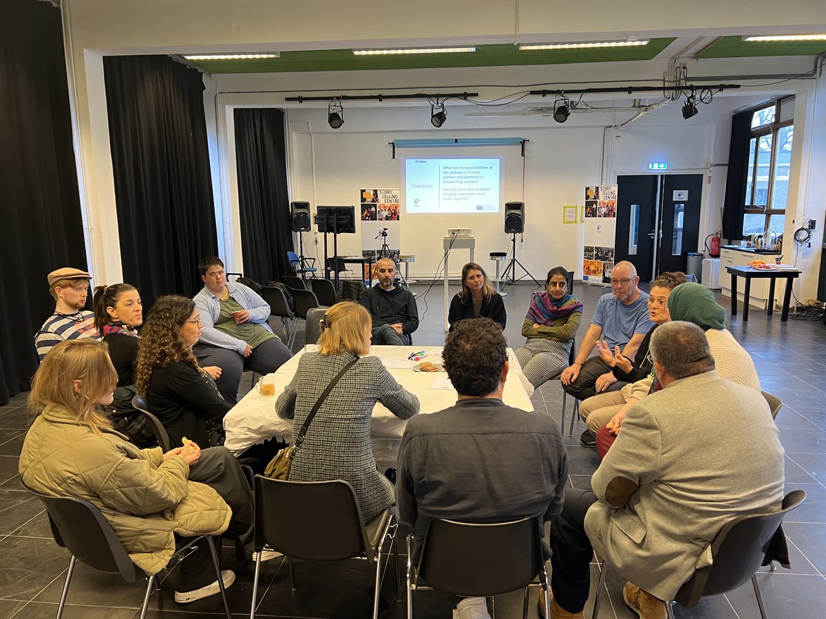 cibervoluntario's tweet photo. 🇪🇺Asistimos en #Ámsterdam al encuentro de cierre del proyecto #DIGIMI
💻@cibervoluntario presenta una #WebApp que utiliza el #Storytelling digital para la integración de personas migrantes en #Europa
ℹ️https://t.co/mYa0lDYyuO https://t.co/FrM0iDKKye