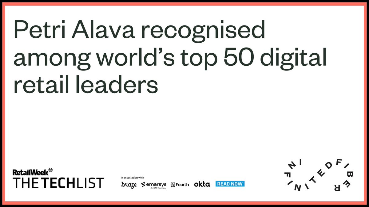 infinitedfiber's tweet photo. A fantastic achievement ๐๐ผ
Our CEO @AlavaPetri features in @RetailWeek's
The Tech List!
Celebrating digital commerceโs most influential individuals ๐
https://t.co/G7w48ZInzx
#CircularEconomy #Leadership #RWTechList https://t.co/mgIQFX1lnX