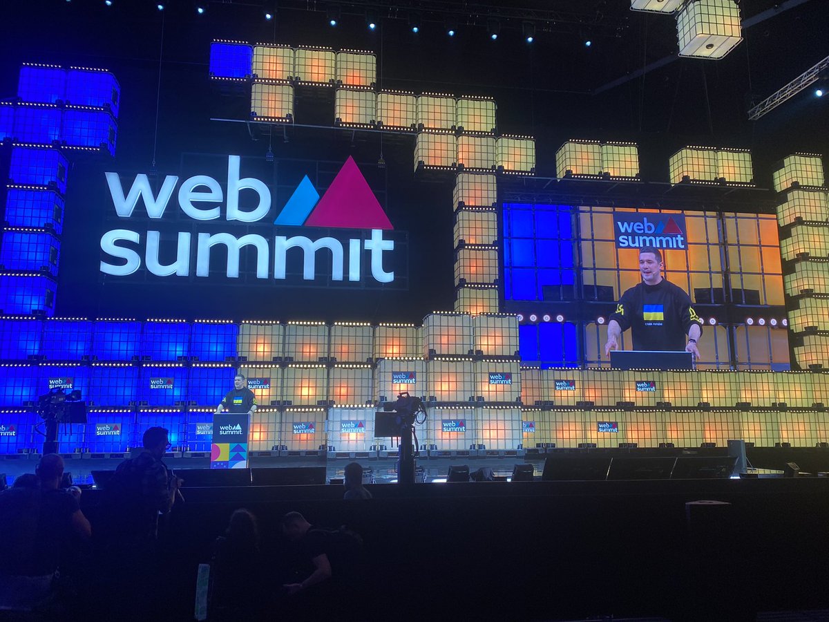 kariavka's tweet photo. Your technology can save lives in Ukraine or defeat enemies. This is the reality we live in right now. Support Ukraine! #WebSummit #WebSummit22 #Tech #Ukraine #Portugal #Lisbon https://t.co/cbVtnLIaNm