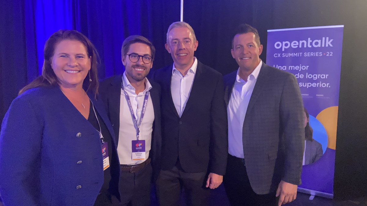 MarkVickery72's tweet photo. The #Opentalk22 Madrid event has seen great #cxstrategy presentations and client conversations, with the support of Kathie Johnson Shane Evans David Paulding and Guilherme de Oliveira Pinheiro #talkdesk #ccaas #DreamTeam https://t.co/5G2LTFMyjx