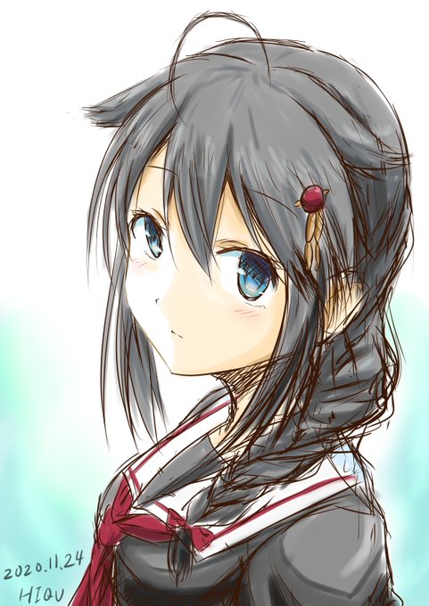 全8話とか言わず100話くらいやって欲しいです!髪飾りつけるところエモかったです(再掲)#艦これ #時雨 