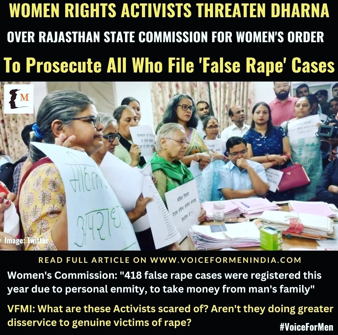 ArnazHathiram's tweet photo. Why are Women Rights Activists in Rajasthan scared...if Women who file #FalseRape cases are sent to jail?

WRONG ANSWERS ONLY!

@RayazRehana @ashokgehlot51 #AshokGehlot https://t.co/McP82VBmV6