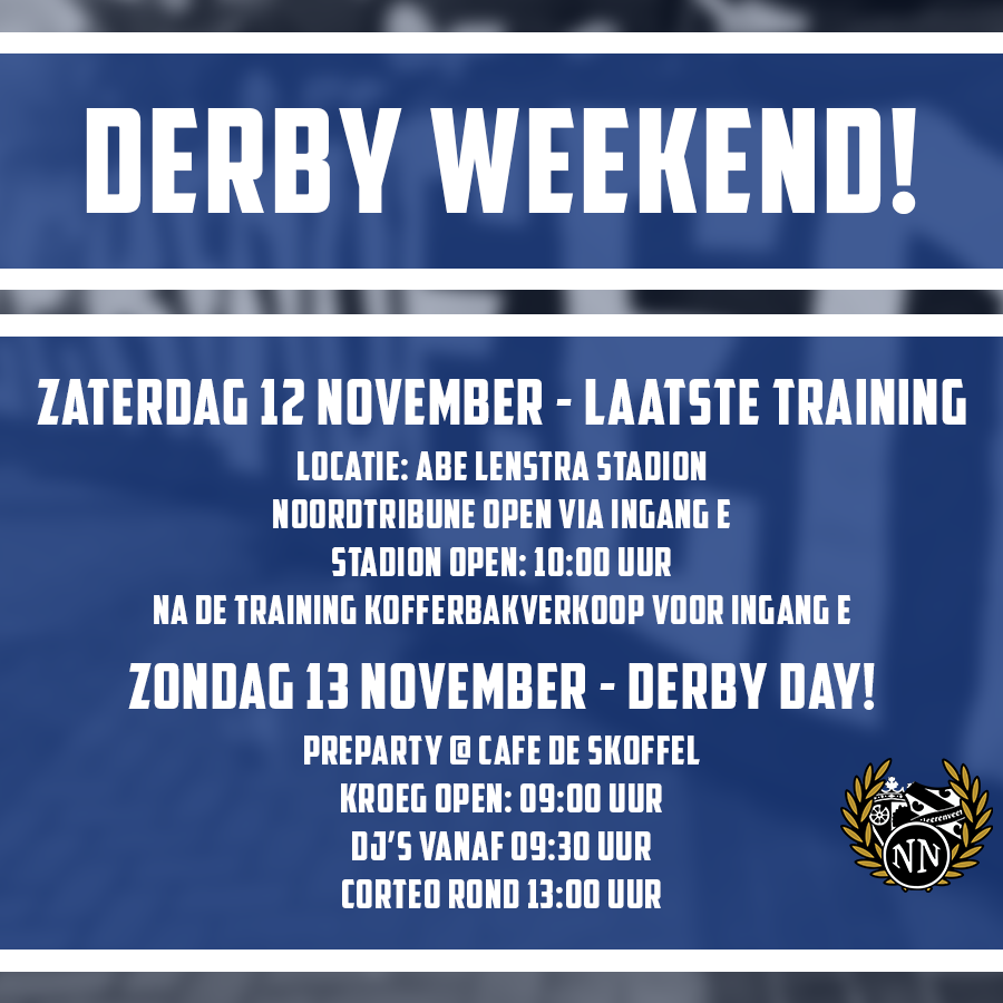 nieuwnoord's tweet image. 𝐇𝐞𝐭 𝐢𝐬 𝐰𝐞𝐞𝐫 𝐛𝐢𝐣𝐧𝐚 𝐳𝐨𝐯𝐞𝐫..

𝐃𝐄𝐑𝐁𝐘 𝐖𝐄𝐄𝐊𝐄𝐍𝐃! 🦌🥊

- 𝑳𝒂𝒂𝒕𝒔𝒕𝒆 𝒕𝒓𝒂𝒊𝒏𝒊𝒏𝒈 ⚽️🔥
- 𝓟𝒓𝒆 𝒑𝒂𝒓𝒕𝒚 🍻🔊
- 𝑪𝒐𝒓𝒕𝒆𝒐 🔥⚠️
- 𝑴𝑨𝑻𝑪𝑯𝑫𝑨𝒀 🏟️

𝘕𝘪𝘦𝘶𝘸 𝘕𝘰𝘰𝘳𝘥 𝘮𝘢𝘢𝘬𝘵 𝘣𝘦𝘦𝘭𝘥𝘦𝘯! 𝘏𝘰𝘶 𝘫𝘦 𝘮𝘰𝘣𝘪𝘦𝘭 𝘪𝘯 𝘫𝘦 𝘻𝘢𝘬! 📵