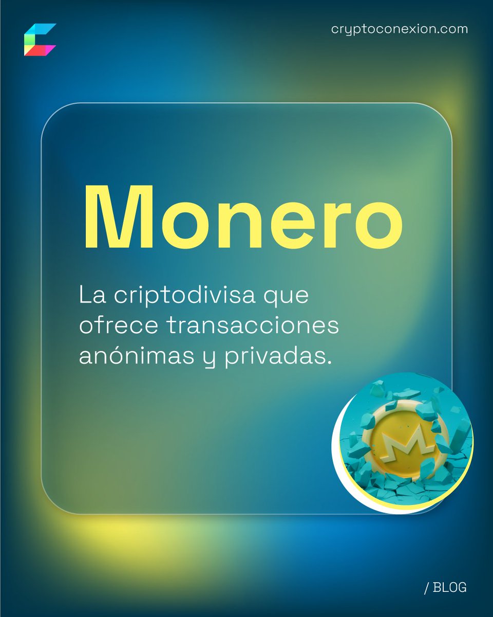 cryptoconexion's tweet photo. ¿Necesitas una #criptodivisa que te permita mayor privacidad y anonimato? Conoce @monero, una moneda digital de código abierto que podría ser ideal para ti.

🌐 Descubre todo sobre ella aquí: https://t.co/bDGy7ue1Qo https://t.co/PSVBv49VQs