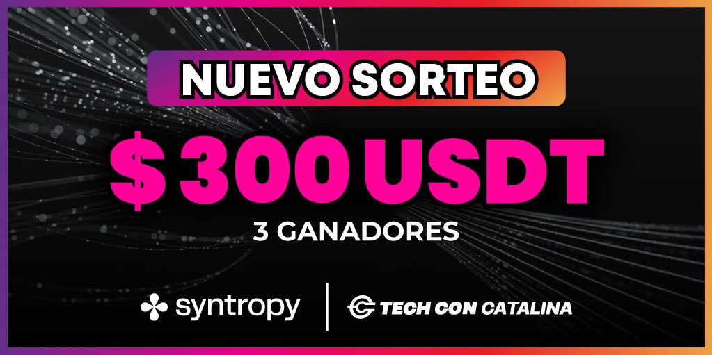 techconcatalina's tweet photo. 💣MEGA SORTEO💣

🏆 Junto a @Syntropynet sorteamos $300 USDT para 3 ganadores 

PASOS: 

1️⃣. Dale like y Re-Tweet
2️⃣. Sígueme a mi y a @Syntropynet 
3️⃣. Etiqueta a 3 amigos

🍀 SUERTE para todos🍀 https://t.co/Ypi4zIuLwC