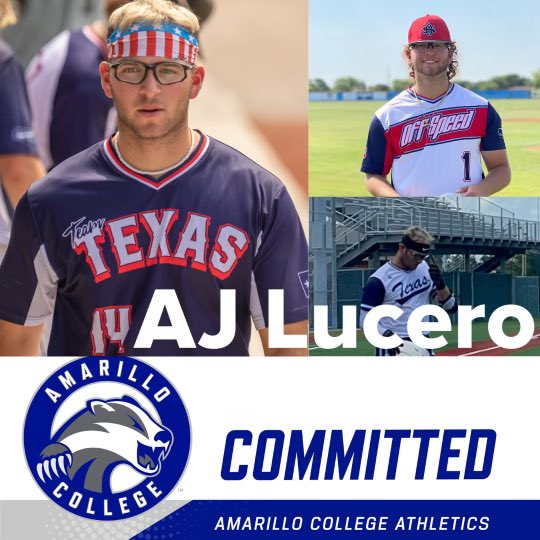 Amarillo College lands another huge commitment from AJ Lucero (Randall 2023)! Congrats AJ and good luck this season! <a href="/RandallBaseball/">Randall Baseball</a> <a href="/AJLucero121/">AJ Lucero</a>