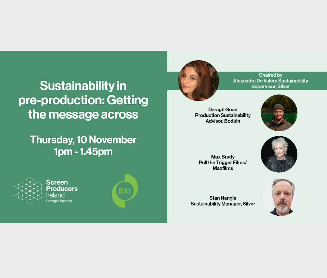 SUSTAINABILITY IN PRE PRODUCTION
GETTING THE MESSAGE ACROSS
Where and When:
Thursday 10th November at 1pm (45 mins)
We discuss the importance of addressing sustainability in pre production.
Please register in advance for this webinar at the below link:
us02web.zoom.us/.../reg.../WN_…