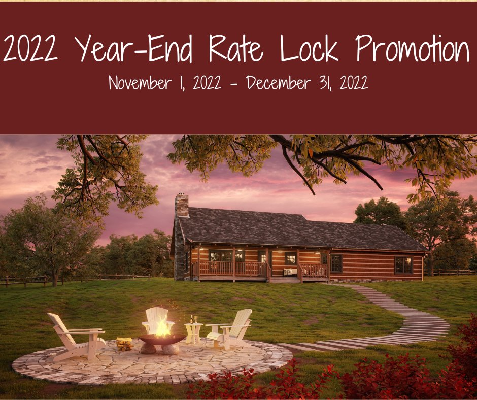 SMLTHomes's tweet photo. Happening Now!!! 2022 Year-End Rate Lock Promotion
November 1, 2022 - December 31, 2022

Looking to start your Log or Timber Frame project in 2023?  Contact your sales consultant today for more details on getting started! 800-438-8274 or visit https://t.co/cLMgdGxfO6 https://t.co/1Cp07G3k9e