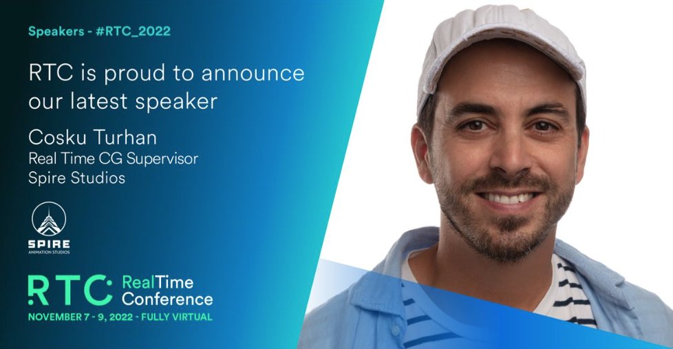 Don't miss next week's Virtual Prod/Anim panel with <a href="/SpireAnimation/">Spire Animation Studios</a>'s @CoskuTurhan: Wed., 11/9, 6:30p PST! Turn clocks back 1 hr this weekend and sign up for the FREE @realtime_conf fully virtual RealTime Conference (11/7-11/9).  tinyurl.com/RegisterRTC2022 
#SpireAnimation #RTC_2022
