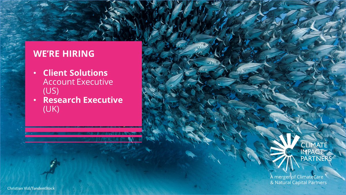 Work with us. We have a number of exciting and rewarding vacancies available including a Client Solutions Account Executive position and a Research Executive, Marketing role. Find out more: careers.climateimpact.com  

#climatejobs #environmentaljobs