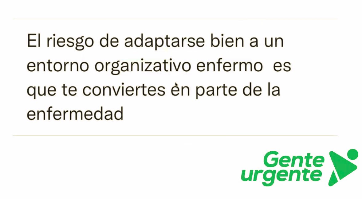 nan_dicab's tweet photo. “El riesgo de adaptarse a un entorno organizacional negativo y enfermo es que te conviertas en parte de la enfermedad”.  José Alva

Sin duda, ha sido una fuerte lección aprender a elegir a la organización de la que formas parte. 

Productiva conversación con @JoseAlbaE  ¡Gracias! https://t.co/sbFWvFtgRd