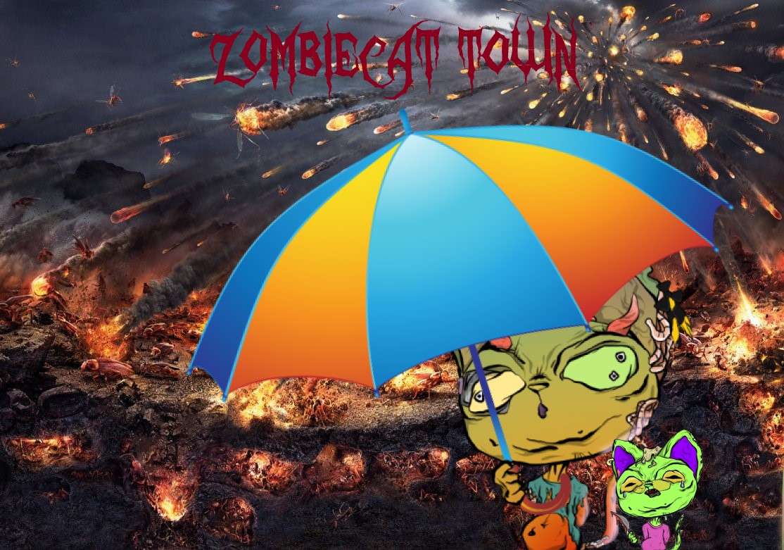 Don't forget to take an umbrella when you go out for a night walk. The weather in our #zombiecattown is unpredictable.👀
1-AirDrop 🎁👇
✅Follow : <a href="/zct_nft/">zctown</a>
✅RT +❤️
✅Drop your wallet number.Res. in 48⏰
Supply-999 ,Sold Out-87 % 
Mint 👉 zombiecattown.wtf