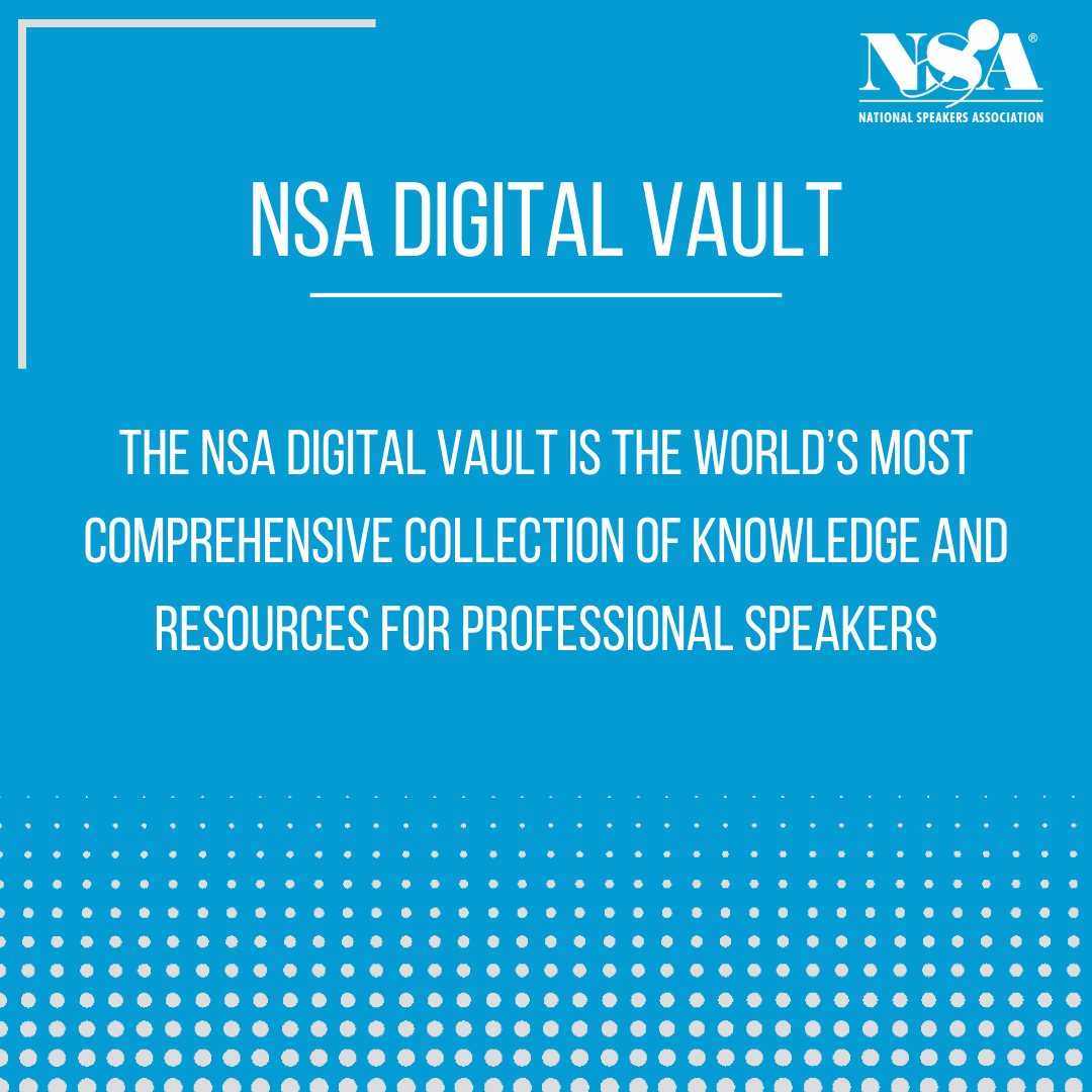 Whether you’re looking to perfect your message, or trying to create a lean, mean, efficient, gig-booking machine, the NSA Digital Vault is overflowing with the wisdom and experience that will help you grow and add that extra zero on your income. spkr.bz/3h3YM89