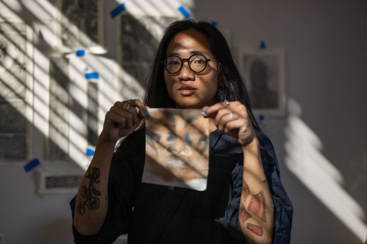BoiArtAndHist's tweet photo. Polydisciplinary artist and @JamesCastleHse resident Antonius-Tín Bui is on Creators, Makers, &amp; Doers! We talk about the importance of play within their creative process and the value found in sitting in discomfort as a place of possibility. 

📖 https://t.co/bcbudXgt2A https://t.co/yWxgCNF2eZ