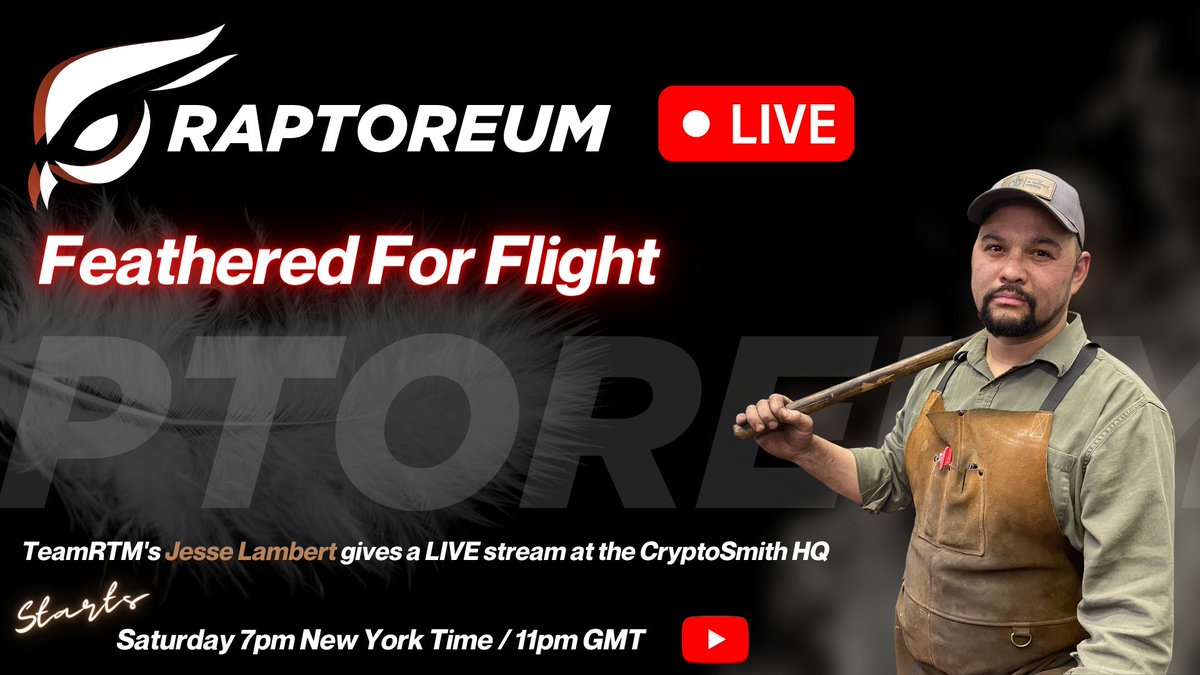 raptoreum's tweet image. 📡Don't miss the #Raptoreum #CryptoSmith stream on Saturday titled : 
Feathered For Flight🪶

🔸Jesse will be working on the $RTM Bitknives blade, then creating something cool for one of our lucky viewers🪶

🔸Click the link below for time🪶

LiveLink:
🟩youtu.be/xjnRWckVa1Y🦅