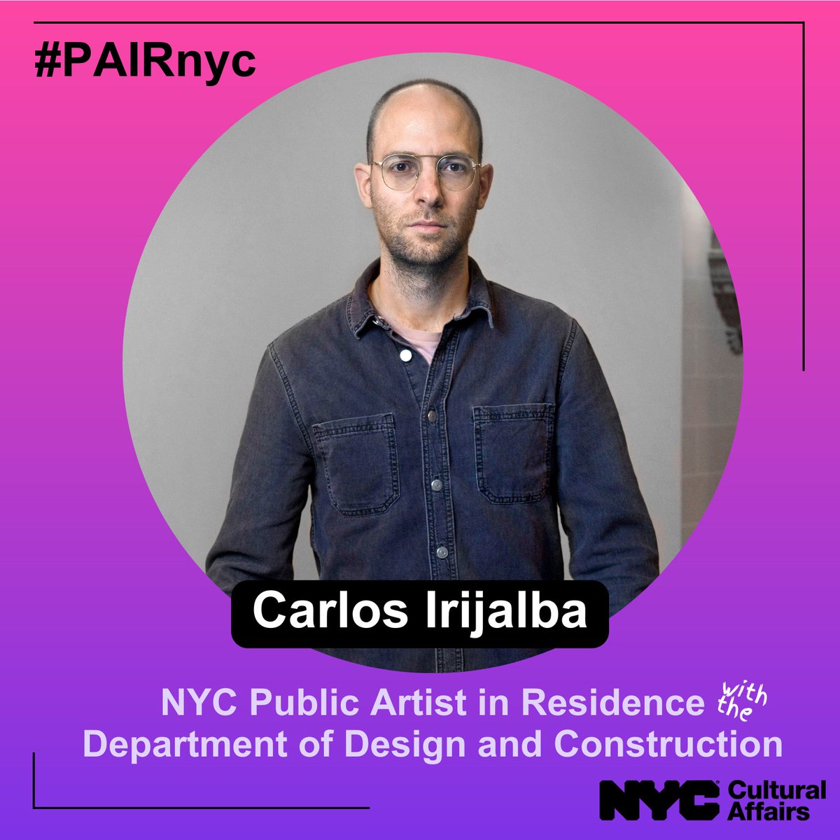 .<a href="/CarlosIrijalba/">Carlos Irijalba</a> is a multidisciplinary artist who will work alongside <a href="/NYCDDC/">NYC DDC</a> on a project to help the public better understand the challenges of creating infrastructure in New York City. #PAIRnyc