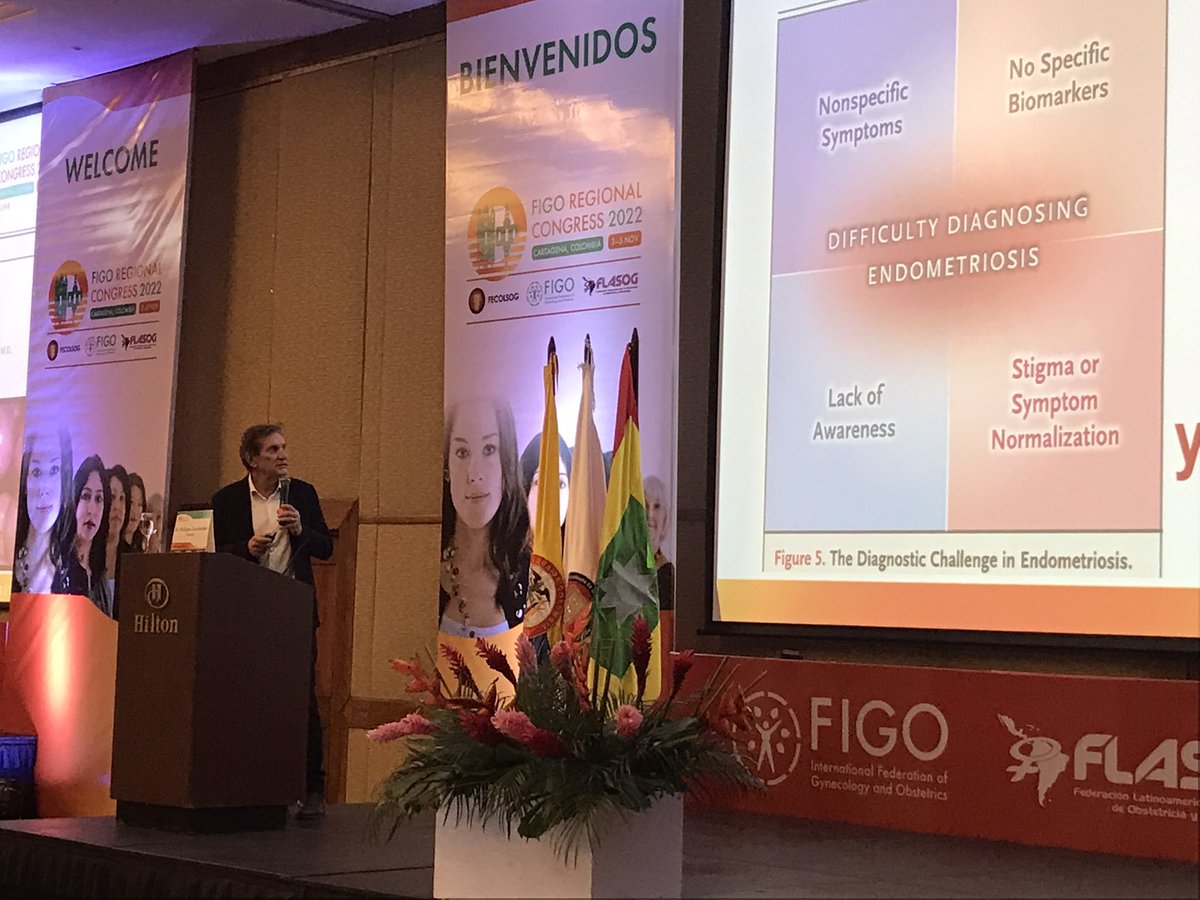 FIGOHQ's tweet image. FIGO vice-president Prof Philippe Descamps is presenting new research on improving tests to diagnose #endometriosis. #FIGO2022