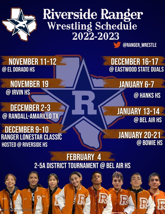 Riverside Ranger Wrestling (@wrestle_ranger) on Twitter photo 2022-2023 Wrestling season Rangers will dominate this year! #riverside4ever <a href="/Ranger_StuCo/">RangerStuCo</a> <a href="/MaribelMguillen/">Maribel Guillen</a> <a href="/915Wrestling/">915 Wrestling</a> <a href="/CMBJJBSLB/">Charlie Bustillos</a> <a href="/leinadsellav22/">Coach Daniel Valles</a> <a href="/mgonzales915/">Coach Gonzales</a> <a href="/Lucero_wrestle/">🤼♂️Coach Lucero🤼♂️</a> @ArturoLucero915 <a href="/all_ranger/">All_Ranger_Access</a> <a href="/allisAllyRod/">Allyson</a> 2022-2023 Wrestling season Rangers will dominate this year! #riverside4ever <a href="/Ranger_StuCo/">RangerStuCo</a> <a href="/MaribelMguillen/">Maribel Guillen</a> <a href="/915Wrestling/">915 Wrestling</a> <a href="/CMBJJBSLB/">Charlie Bustillos</a> <a href="/leinadsellav22/">Coach Daniel Valles</a> <a href="/mgonzales915/">Coach Gonzales</a> <a href="/Lucero_wrestle/">🤼♂️Coach Lucero🤼♂️</a> @ArturoLucero915 <a href="/all_ranger/">All_Ranger_Access</a> <a href="/allisAllyRod/">Allyson</a>