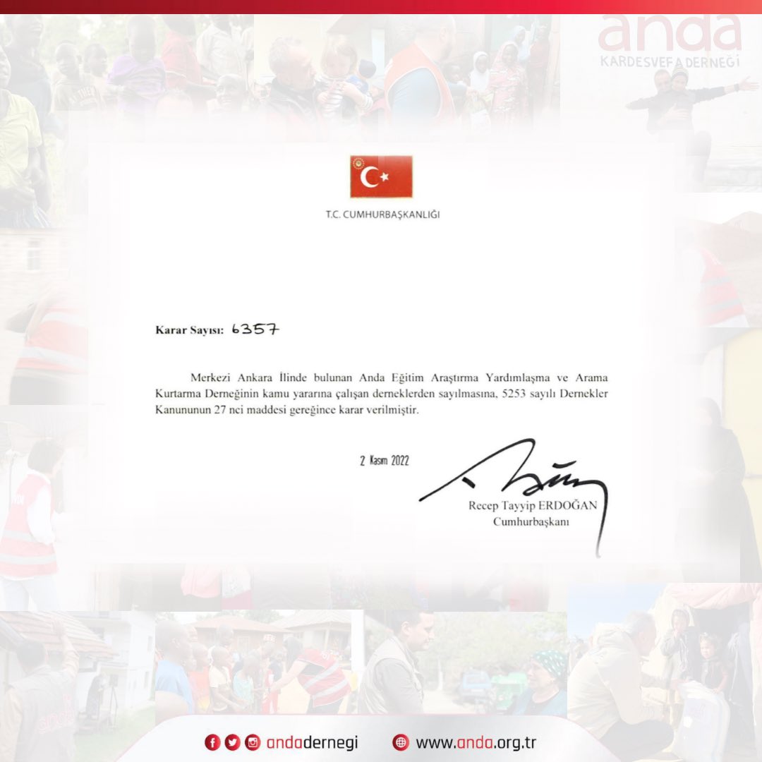 2016 yılında, Türkmendağı'nda bir yetim çığlığı ile başlamıştı yolculuğumuz… 
Bugün ise büyük ANDA ailemizin tükenmeyen gayreti, hasbi samimiyeti resmî olarak meyvesini vermiştir.

#andaderneği