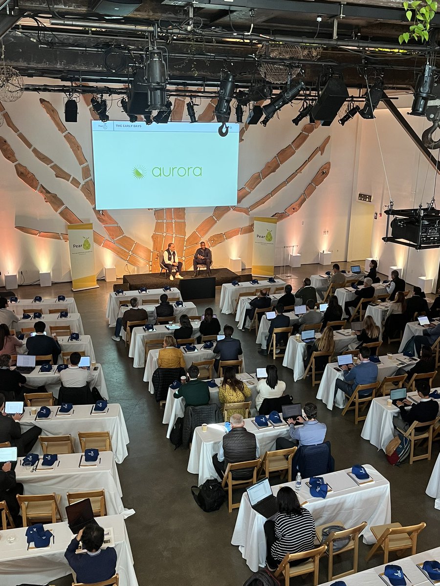 Samuel Adeyemo, co-founder of <a href="/aurorasolarinc/">Aurora Solar</a>, kicking off the <a href="/pearvc/">Pear VC</a> AGM with <a href="/pejmannozad/">Pejman Nozad</a> . Big day ahead of us! #VC #earlystage #proud #goTeam