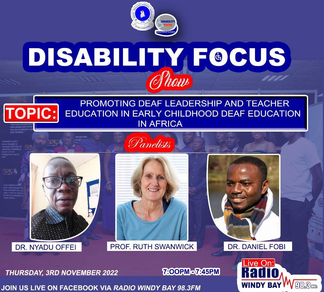 deaf_education's tweet photo. Let’s meet on Facebook tonight @windybay983fm (Radio Windy Bay 98.3) of @uew_official to discuss deaf leadership and teacher education in early childhood deaf education in Africa. @RuthSwanwick and @DannyFobi will be live. Interpreters will be available https://t.co/oD7hnudD6Y