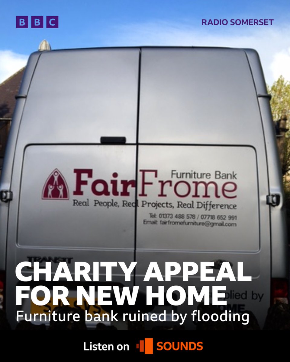 A charity is asking for urgent help to find a new home for its furniture bank after the old one flooded.

Click 👉 bbc.in/3sUzhJ1 to hear <a href="/FairFrome/">Fair Frome</a> telling <a href="/Claire7Carter/">Claire Carter</a> how its furniture bank helps people in need and what kind of building the charity's looking for.