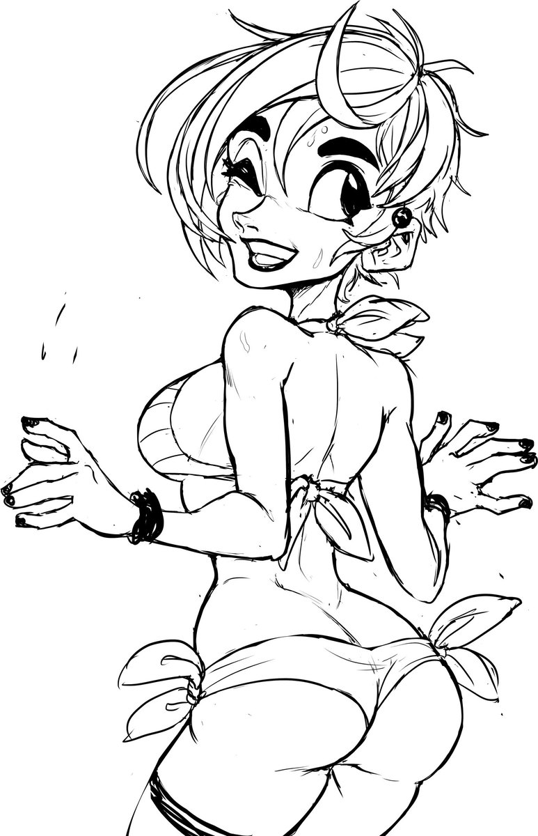 It's snowing here, so that means it's OC bikini sketch time!