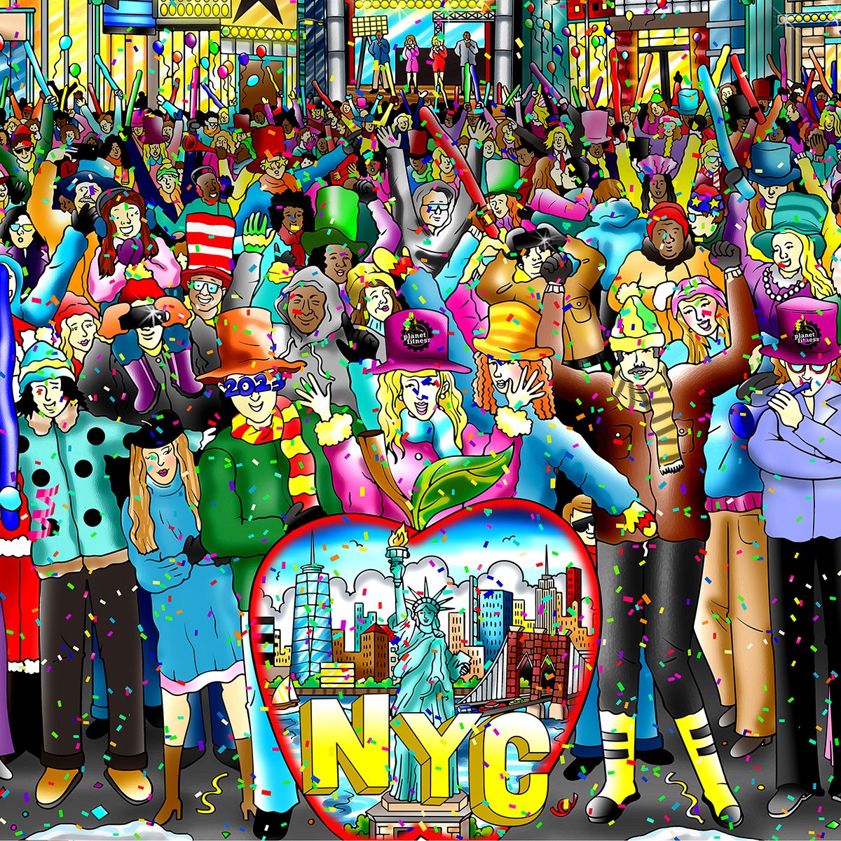 FazzinoPopArt's tweet photo. Charles Fazzino has been tapped by @TimesSquareNYC to commemorate the 2023 New Year’s Eve Ball Drop in Times Square. Celebrate the New Year with quintessential Fazzino set in Times Square - the Crossroads of the World!
#3dpop #3dpopart #NYC #NYE #NewYearsEve https://t.co/y7t66RGMIu