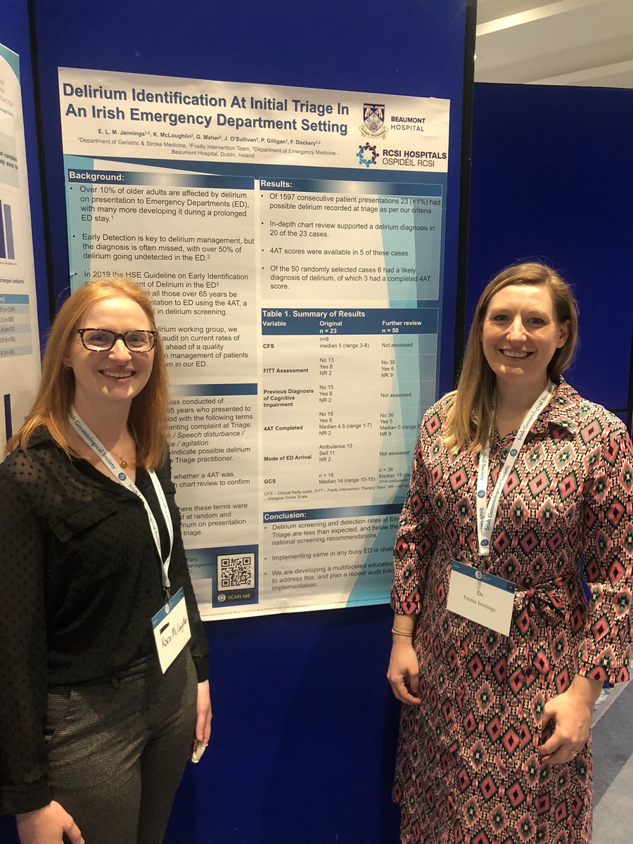 Reunited &amp; promoting the importance of delirium screening in the Emergency Department <a href="/elmjennings/">Emma Jennings</a> <a href="/Beaumont_Dublin/">Beaumont Hospital</a> <a href="/irishgerontsoc/">Irish Gerontological Society</a> #IGS2022
