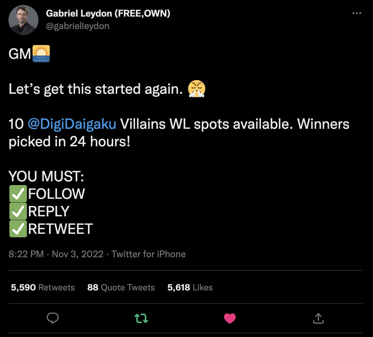hollymeth99's tweet photo. @gabrielleydon @DigiDaigaku GM Sir, all is done 🥂 https://t.co/9CtC08Lyv4