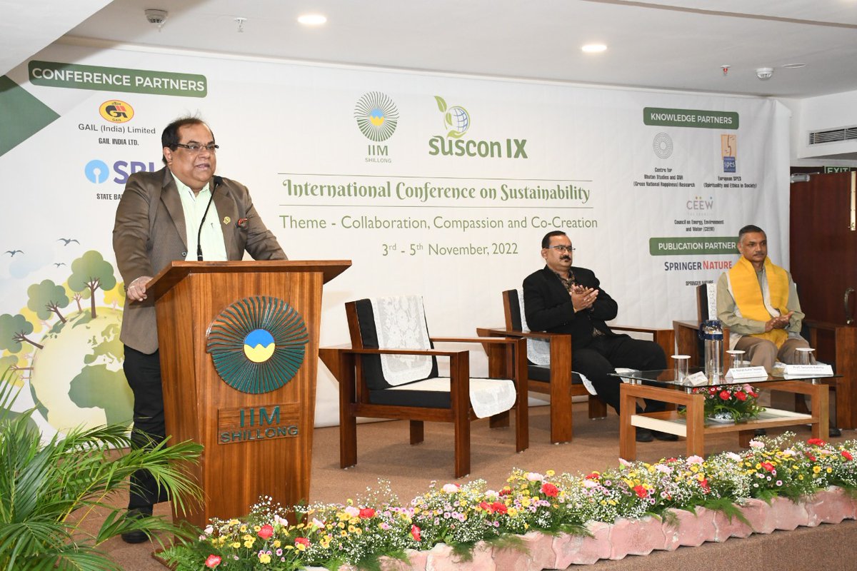 IIMShillong's tweet photo. Prof. Sanjoy Mukherjee, Chairperson #SUSCON_IX while delivering his introduction speech mentioned that #SUSCON is a movement & Commitment to the cause & spirit of #Sustainability https://t.co/MXvaZ77GaF