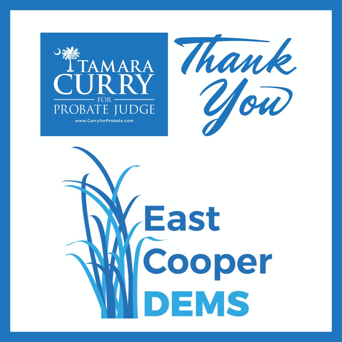 CurryForProbate's tweet photo. Many thanks to @eastcooperdems for your collective generous contribution to Tamara's campaign! We are deeply grateful and look forward to your continued support as we #TurnOutForTamara during Early Voting and on Election Day. #EachOneTakeOne https://t.co/jyv7rE6mu5