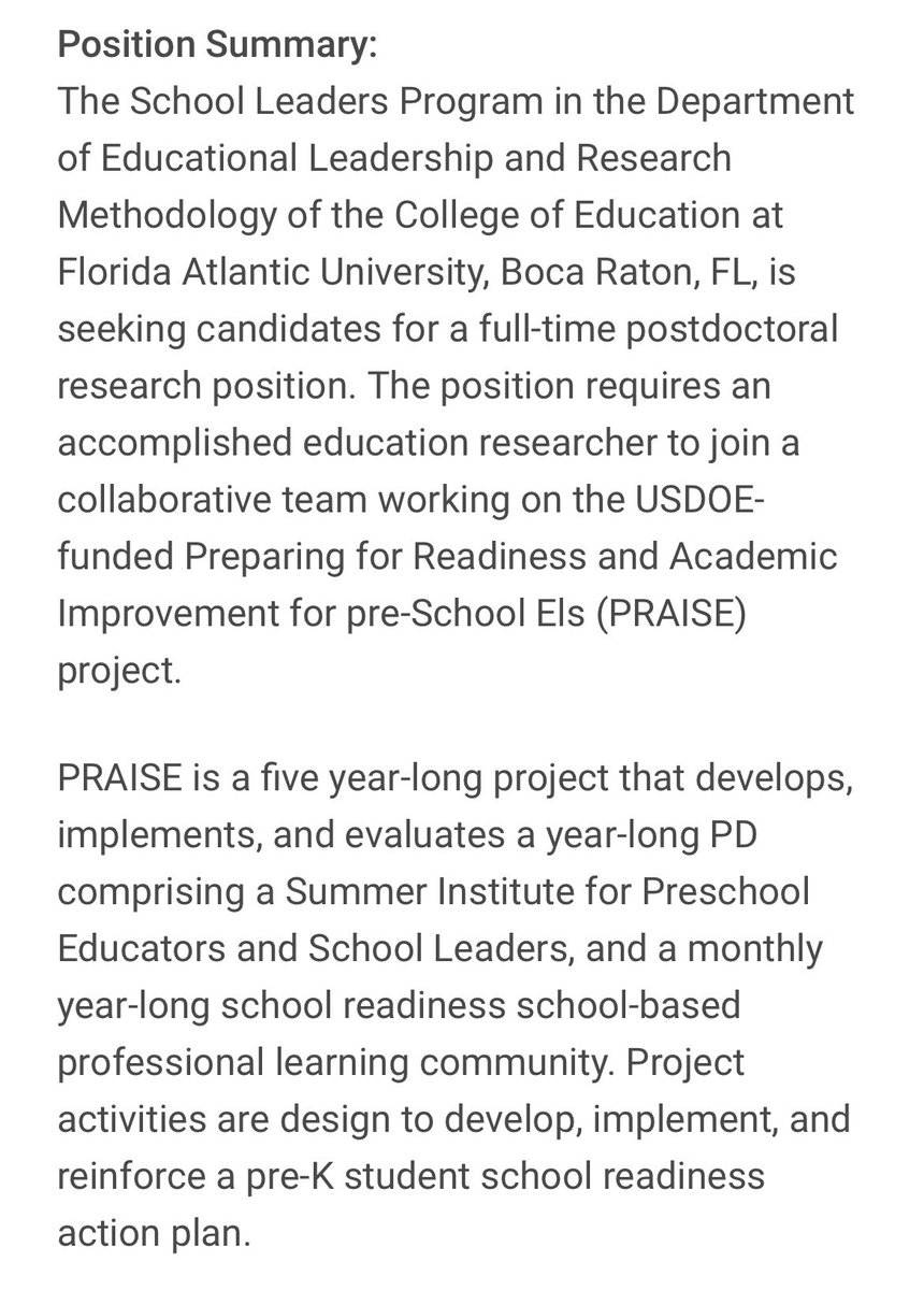 DrSab_Sembiante's tweet photo. Calling all interested candidates in a Postdoctoral Research Fellow opportunity in language education, early childhood, and/or educational leadership! Applications being accepted now!

https://t.co/pqsfLpJSqt https://t.co/g61cIsPbhx