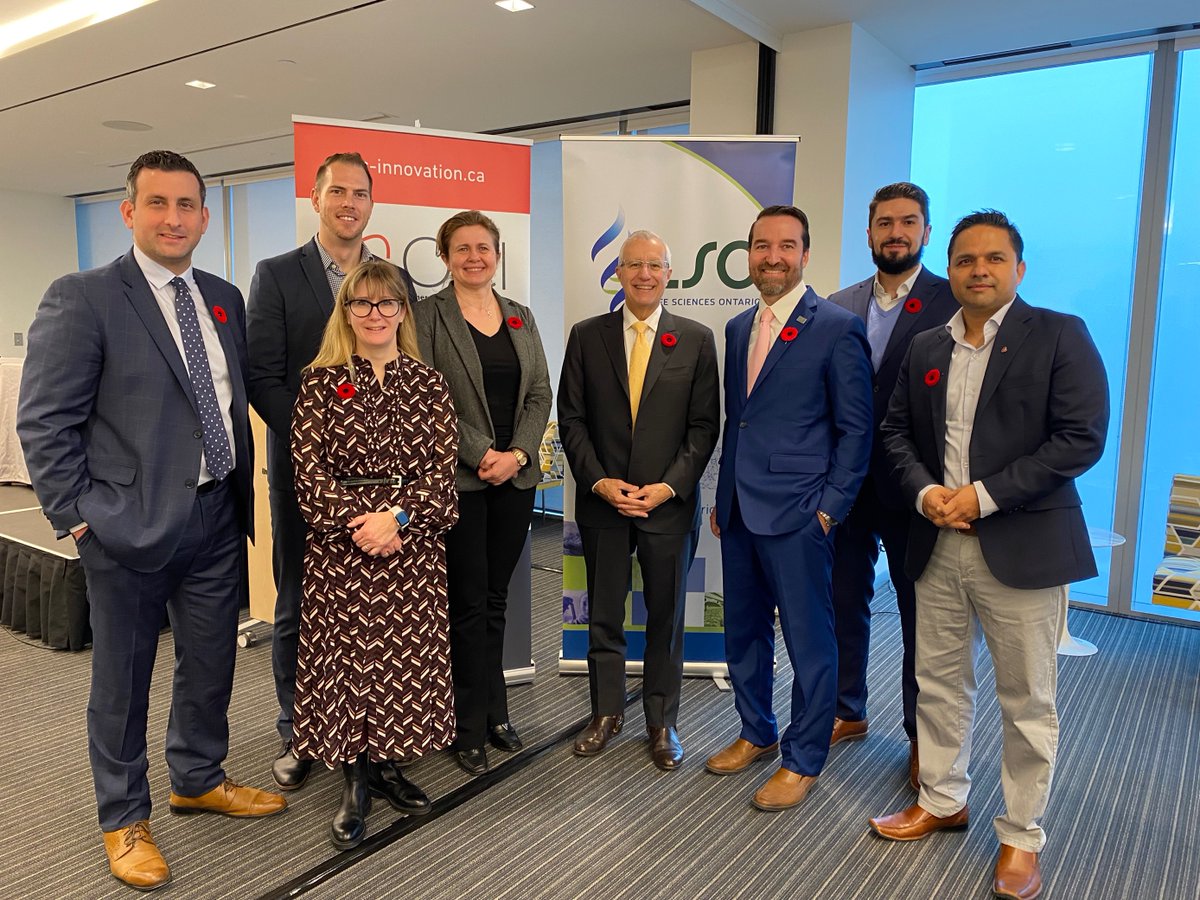 The OCI team had the pleasure of announcing the new Life Sciences Innovation Fund (LSIF) together with Minister <a href="/VictorFedeli/">Victor Fedeli</a> at <a href="/LifeSciencesON/">Life Sciences Ontario</a>'s  annual Ideas to Action forum. Thank you for having us, Life Sciences Ontario! For more on LSIF visit: oc-innovation.ca/programs/life-…