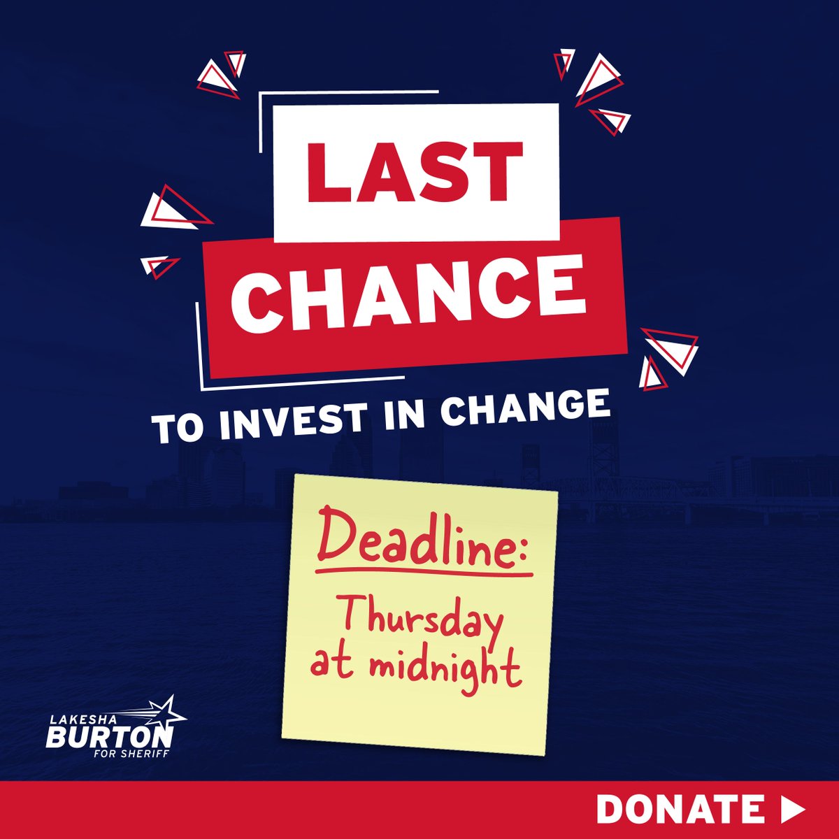 for_burton's tweet photo. Tonight at midnight is our LAST fundraising deadline of the campaign! With a neck and neck race, we need your support to fund our final get-out-the-vote efforts. We’re counting on you to make change happen on Election Day. 

DONATE TODAY!! https://t.co/7awryQtCmC. https://t.co/nU3kqa7bab