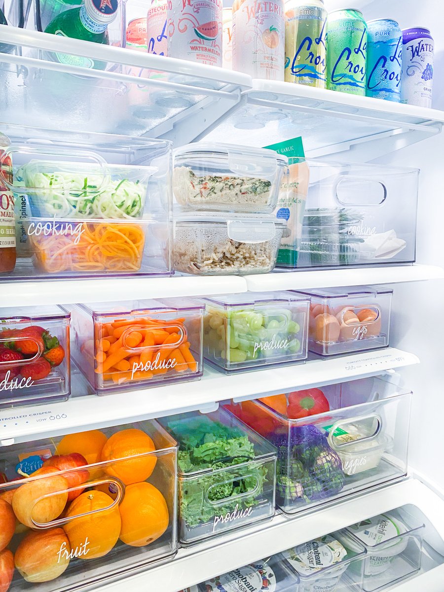 Hosting for the holidays? Use large clear bins to designate zones in your fridge for the items needed for each meal and, of course, a space for *all* the leftovers 🥧✨

For product links, head to thehomeedit.com/shop-the-feed 🛍