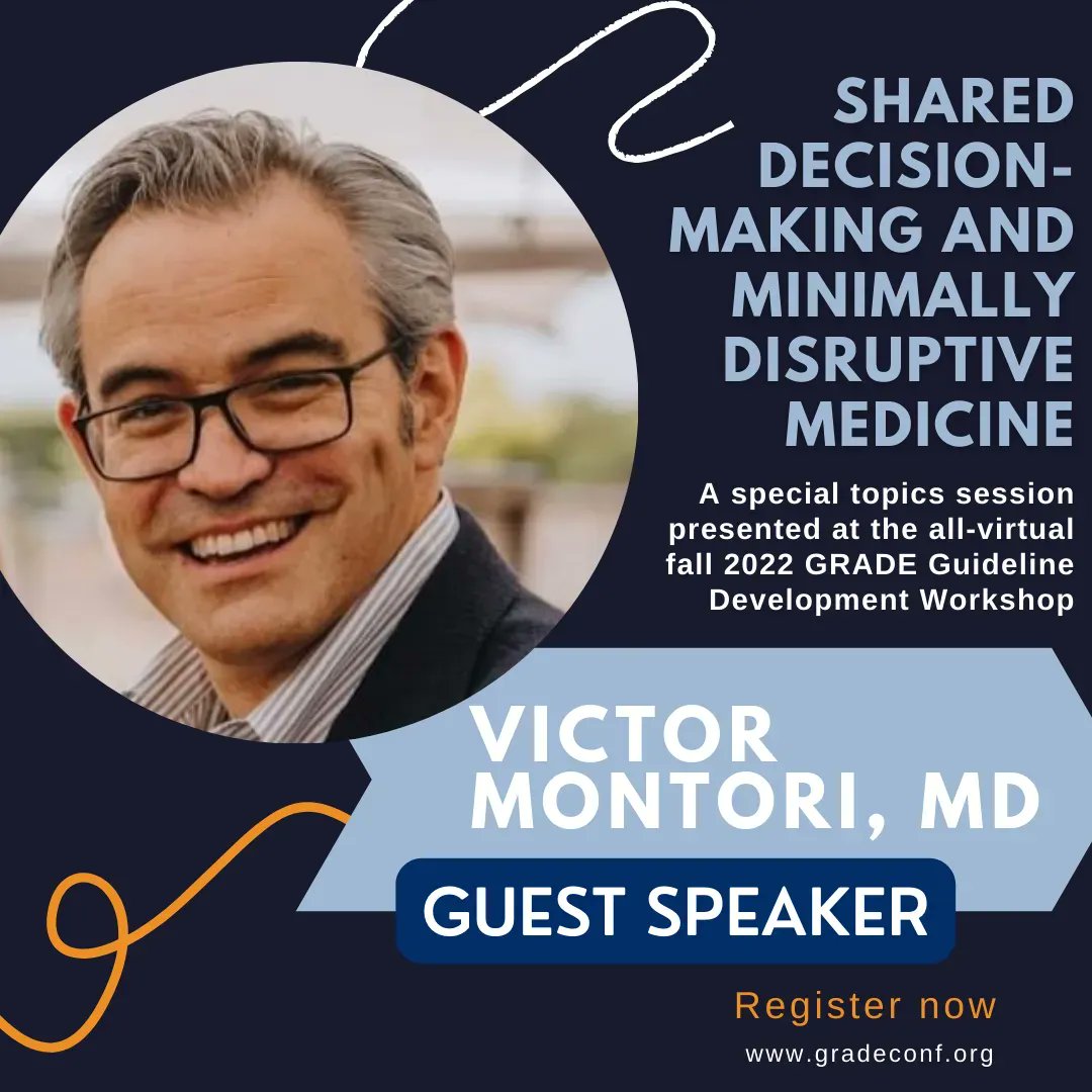 U.S. GRADE Network (@usgradenet) on Twitter photo We are looking forward to welcoming #evidencebasedmedicine expert and care activist <a href="/vmontori/">Victor Montori, MD 💙</a> as our special guest speaker for our virtual fall GRADE workshop to discuss #shareddecisionmaking and minimally disruptive medicine! We are looking forward to welcoming #evidencebasedmedicine expert and care activist <a href="/vmontori/">Victor Montori, MD 💙</a> as our special guest speaker for our virtual fall GRADE workshop to discuss #shareddecisionmaking and minimally disruptive medicine!