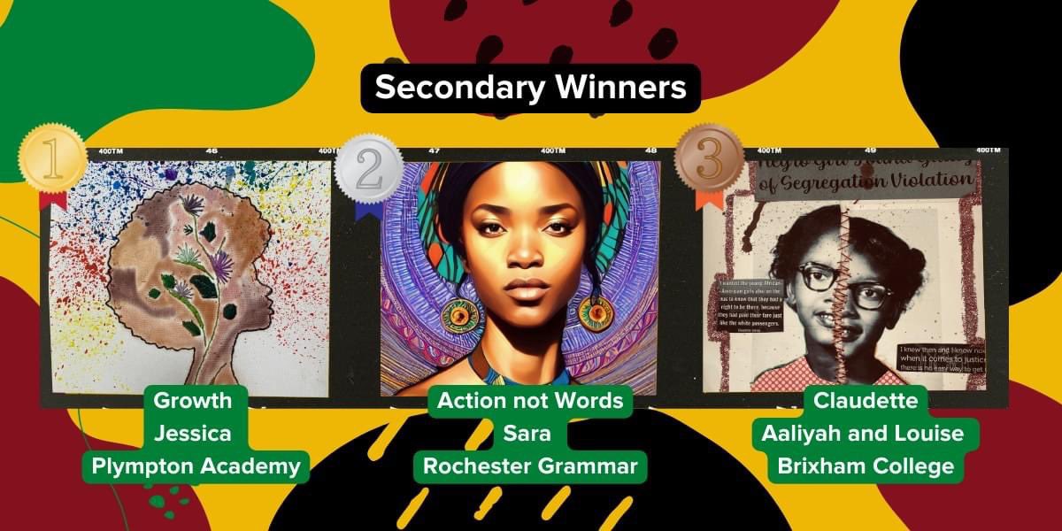 A huge congratulations to Jessica in Year 7 who won the TSAT Black History Month Art Competiton. With over 300 entries, Jessica won the Secondary competiton and we will be presenting her with her prize when it arrives. Well done Jessica! #weareplympton #proudtobeplympton