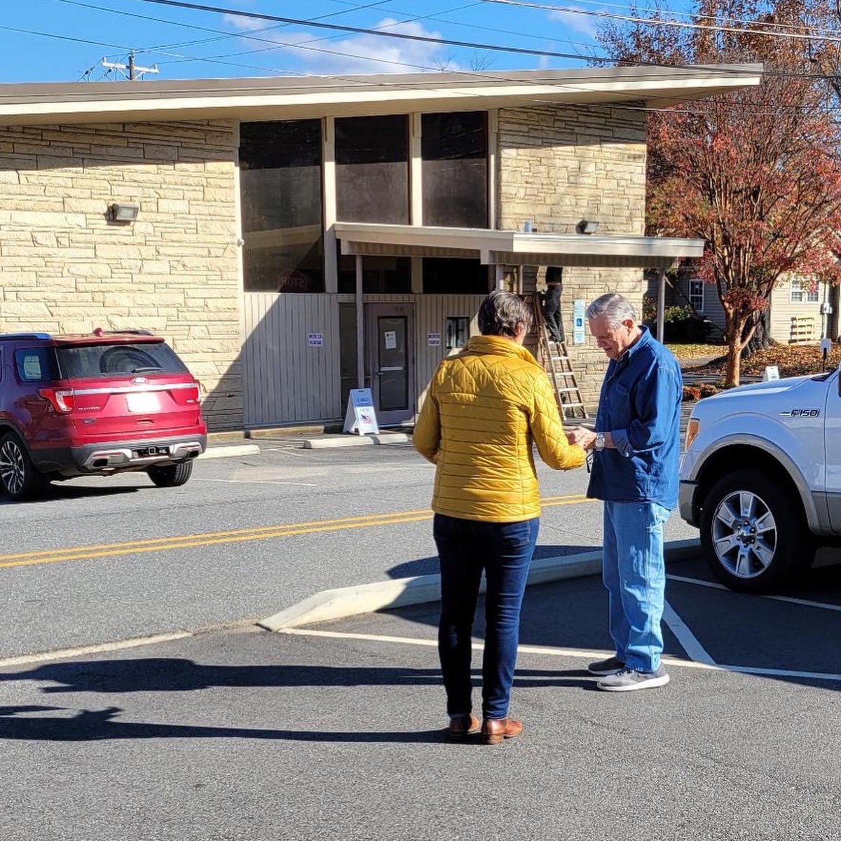 Great morning at the polls in Canton, Clyde and Waynesville. It was inspiring to connect with voters and campaign alongside Larry Bryson and Greg West and terrific volunteers from Haywood Dems.