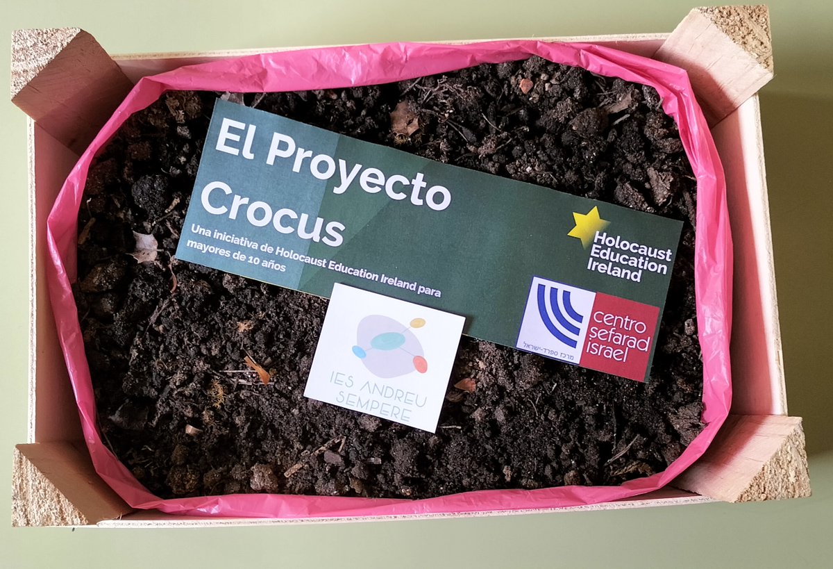 IES_Andreu's tweet photo. @SefaradIsrael ens ha facilitat corms de crocus groc que hem plantat en memòria del milió i mig de xiquets i xiquetes que van morir en l'Holocaust i de molts altres que van ser víctimes dels crims nazis.
#ProyectoCrocus
@XEiM_PV https://t.co/VeD1ZzpOmW
