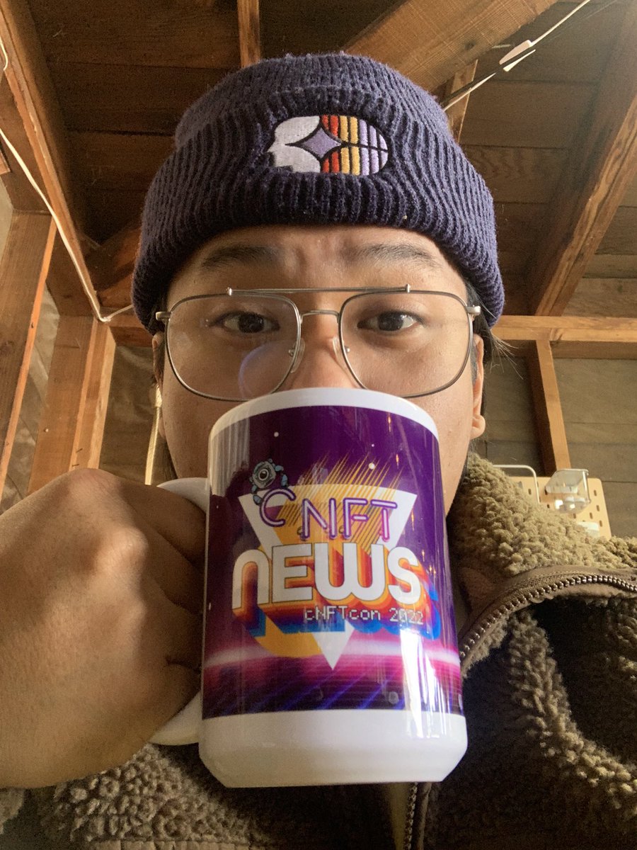 Dennyver's tweet photo. This mug brings me life. I miss my friends s/o @cNFTnews crew. 💟😘☕ #cnftcon #throwbackthrusday https://t.co/elTsNty9HV