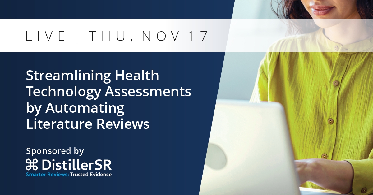 Attend this <a href="/evidencepartner/">DistillerSR</a> webinar to learn:
✔️ How to ensure speed &amp; accuracy while dealing with information overload &amp; time constraints
✔️ How to streamline #HTA with #LitReview automation
✔️ The relevance of #EvidenceSynthesis
…&amp; more! Register here: bit.ly/3eRxL70