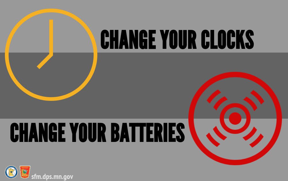 It’s time to #FallBack. 

When you change your clocks this weekend, change your smoke and carbon monoxide alarm batteries. 

If they’re working properly, those alarms can mean the difference between life and death in a fire.